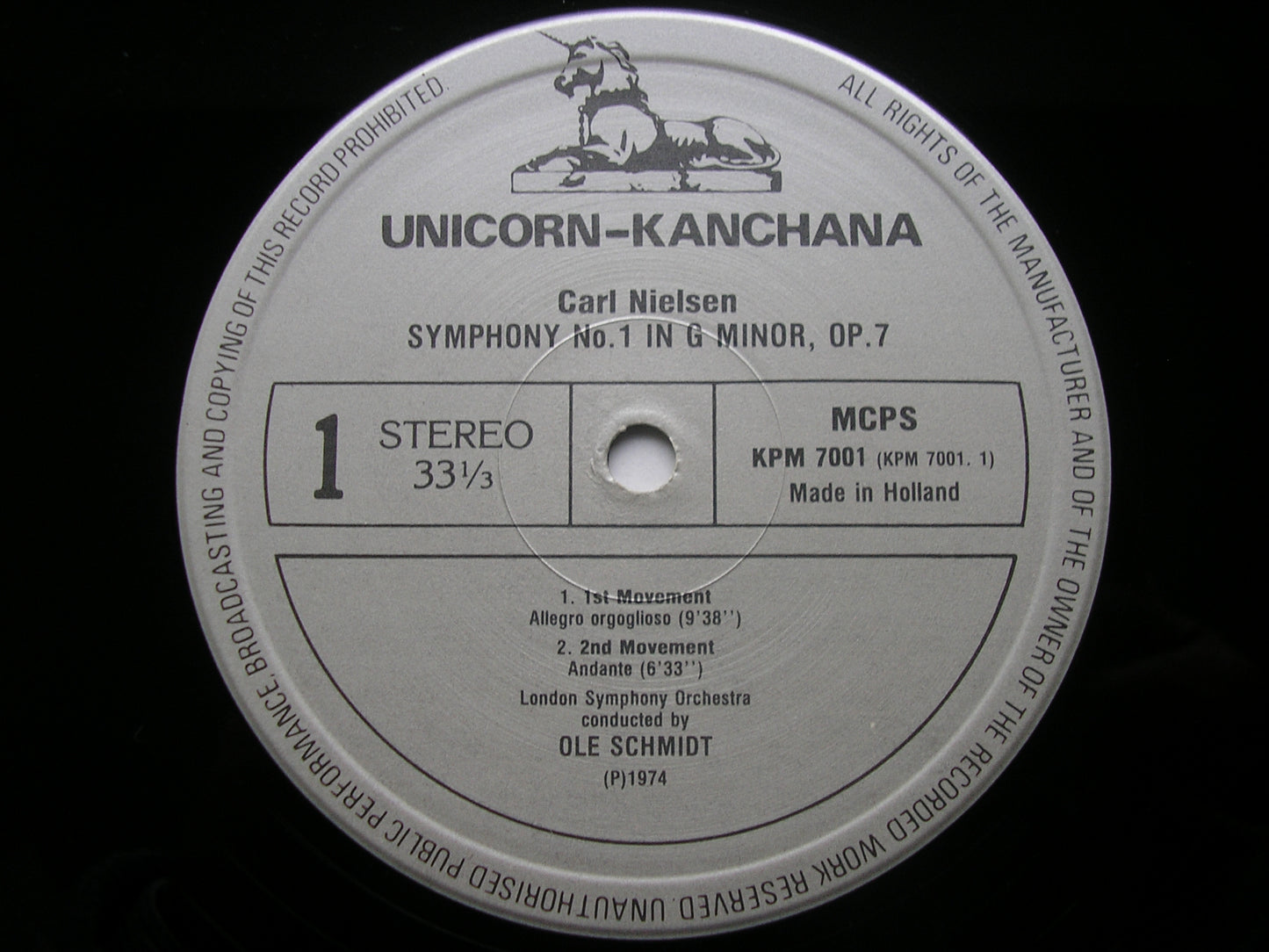 NIELSEN: THE SIX SYMPHONIES     SCHMIDT / LONDON SYMPHONY ORCHESTRA    KPM 7001 - 6