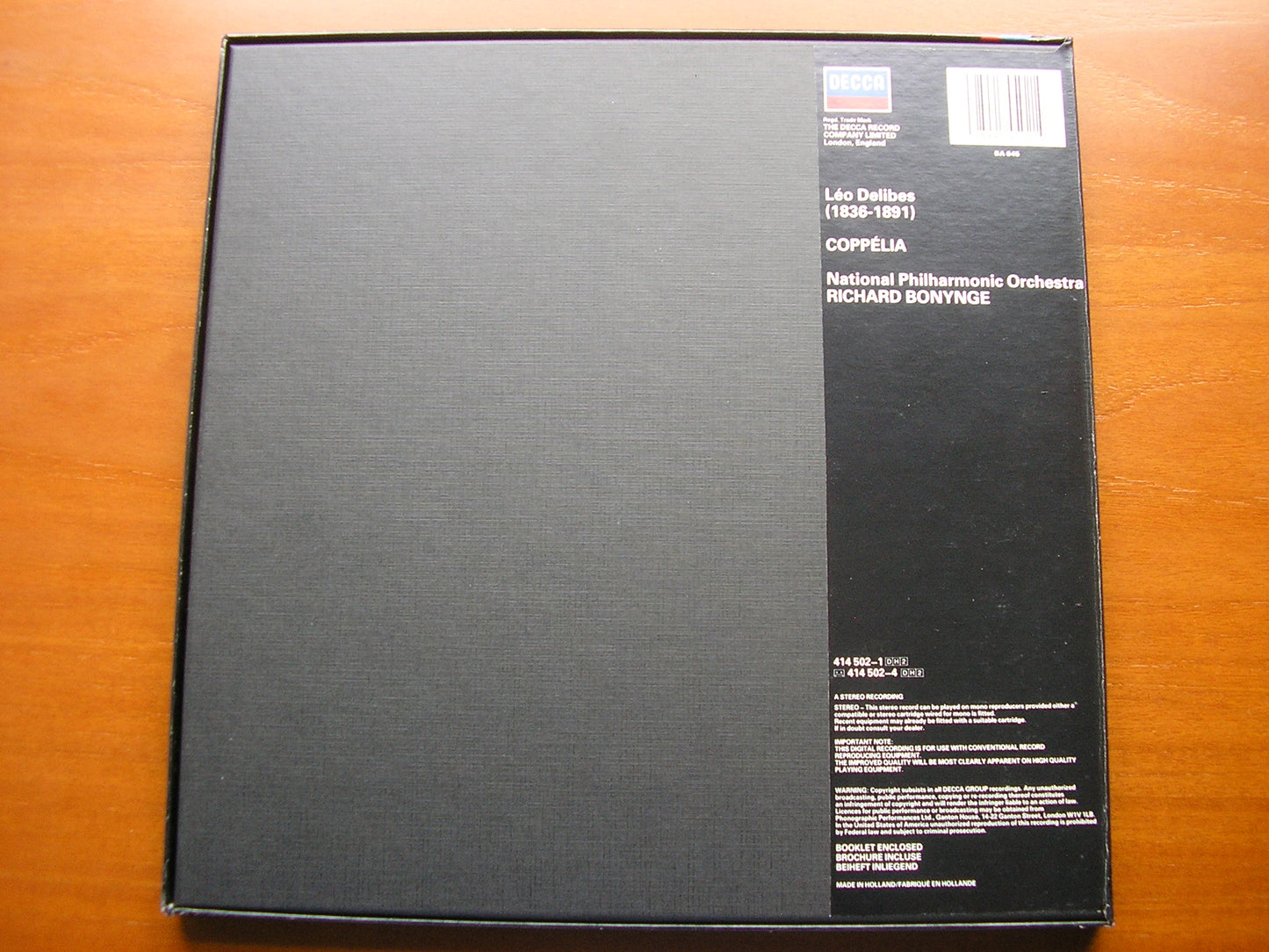DELIBES: COPPELIA     BONYNGE / NATIONAL PHILHARMONIC   2 LP     414 502