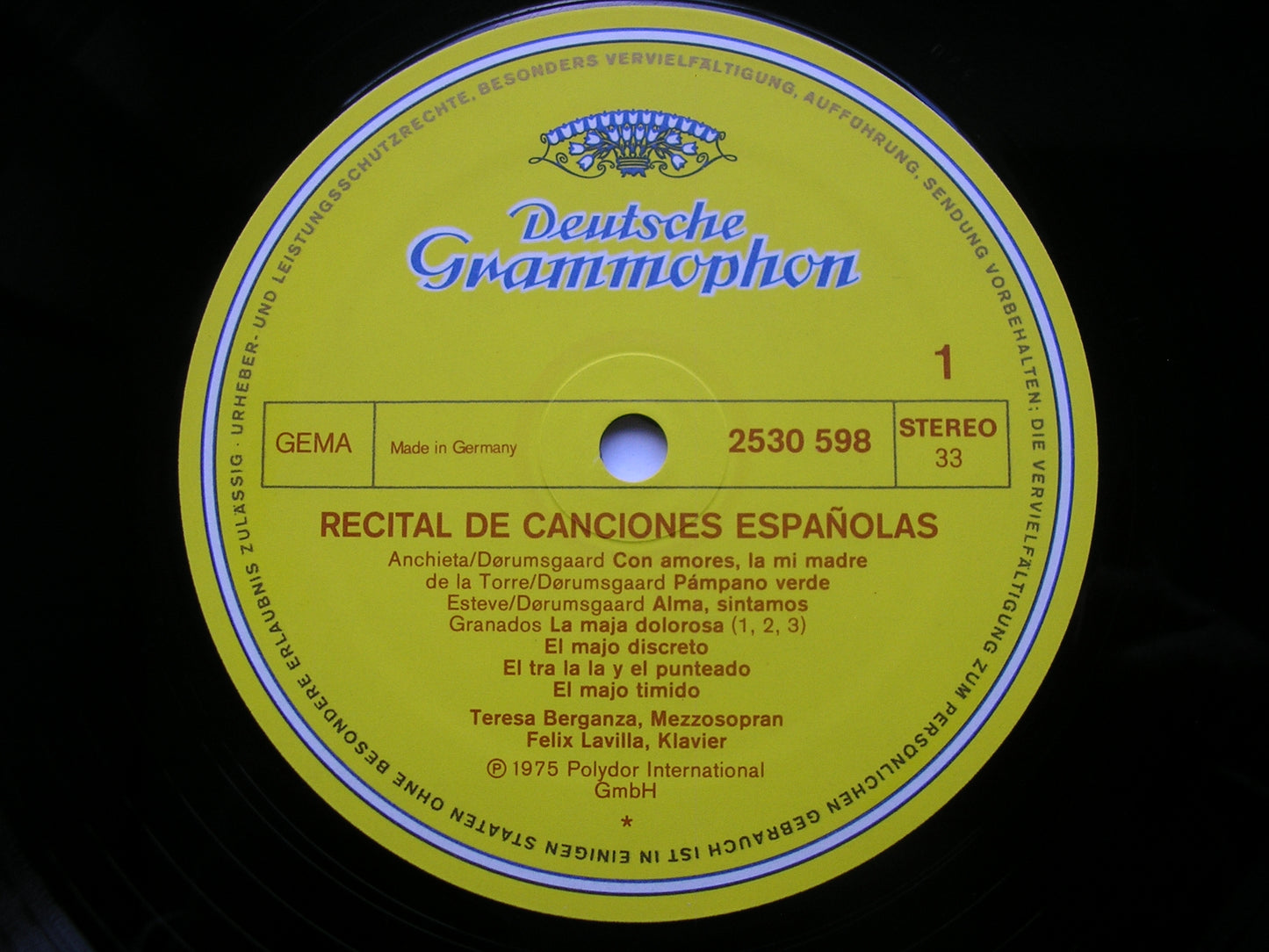 SPANISH SONGS FROM 16th to the 20th CENTURY BERGANZA / LAVILLA 2530 598
