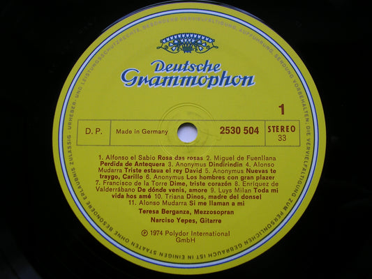 SPANISH SONGS FROM THE MIDDLE AGES & THE RENAISSANCE     BERGANZA / YEPES     2530 504