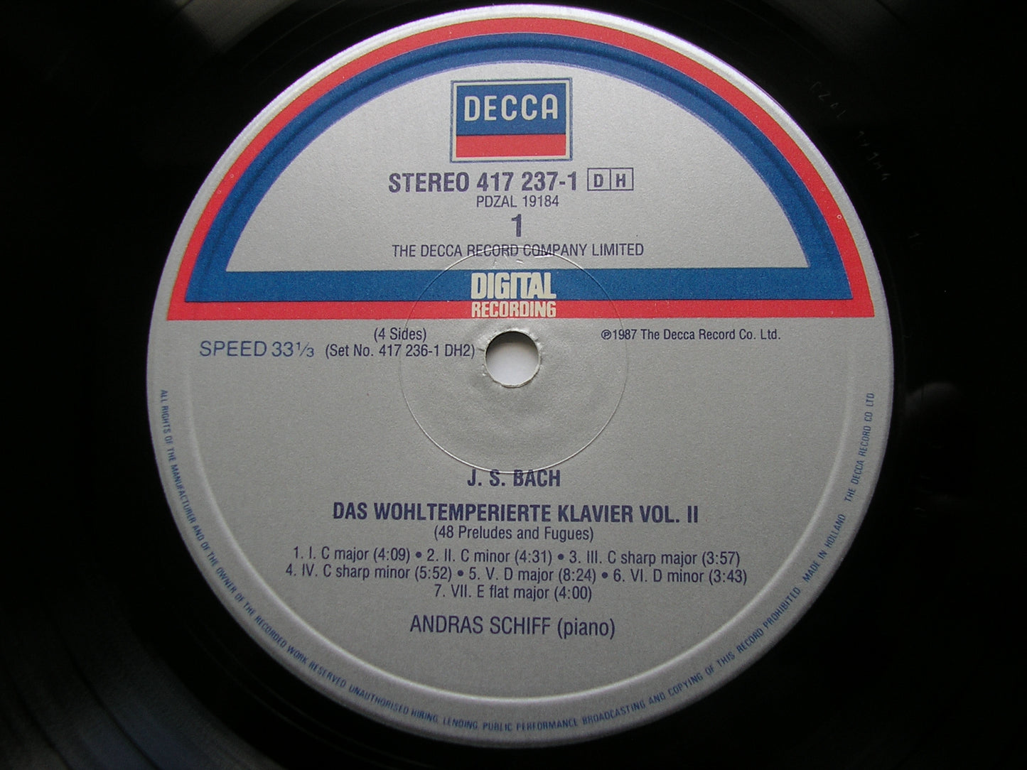 BACH: THE WELL - TEMPERED CLAVIER BOOK 2 ANDRAS SCHIFF 2LP 417 236