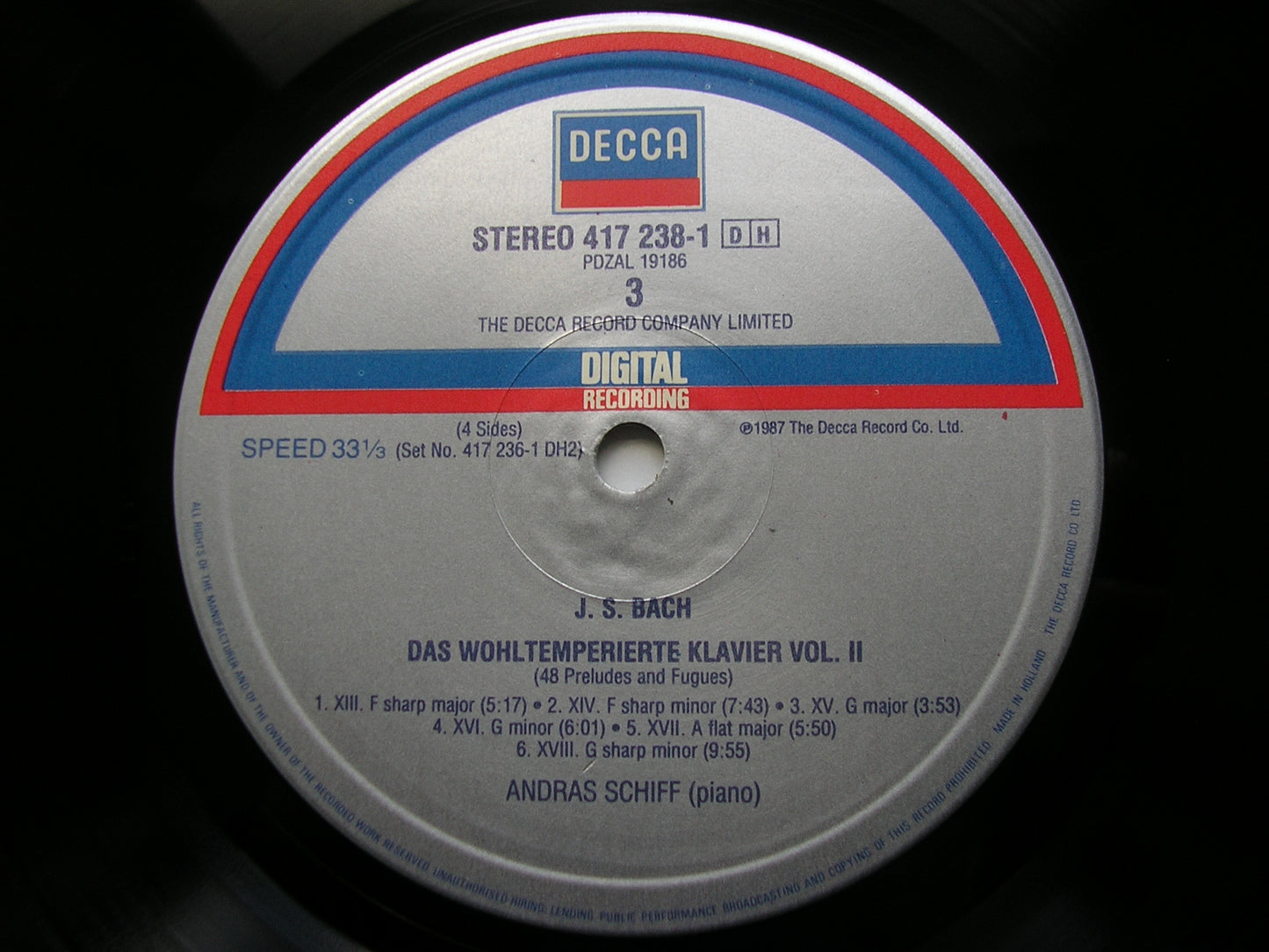 BACH: THE WELL - TEMPERED CLAVIER BOOK 2 ANDRAS SCHIFF 2LP 417 236