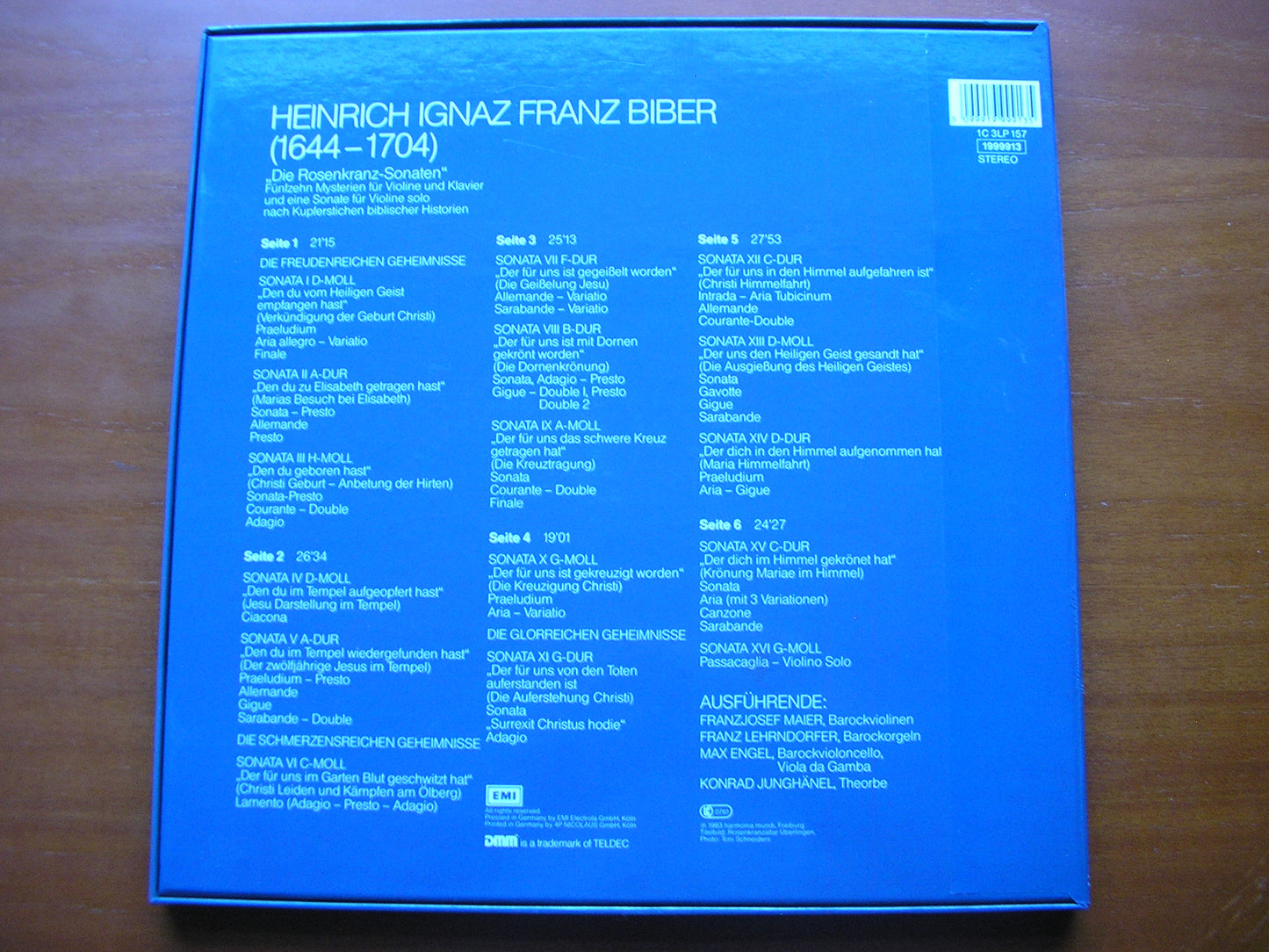 BIBER: THE ROSENKRANZ SONATAS MAIER / LEHRNDORFER / JUNGHANEL / ENGEL 157 1999913