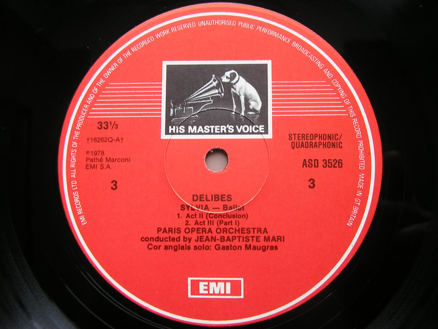 DELIBES: SYLVIA      MARI / PARIS OPERA ORCHESTRA      2LP     SLS 5126