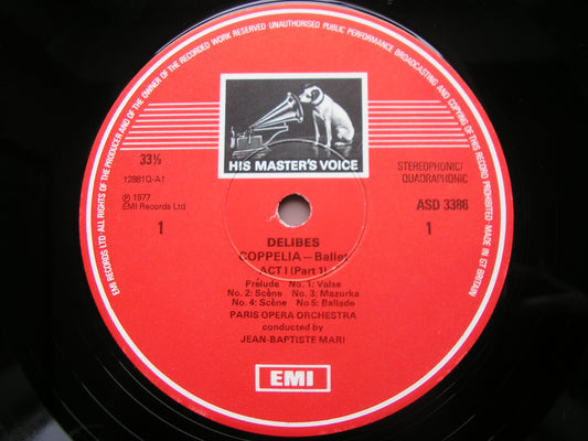 DELIBES: COPPELIA      MARI / PARIS OPERA ORCHESTRA    2LP     SLS 5091