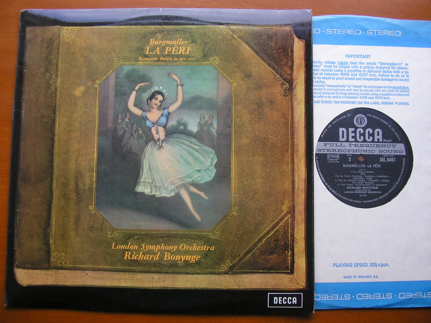 BURGMULLER: LA PERI  (complete ballet 1843)       BONYNGE / LONDON SYMPHONY     SXL 6407