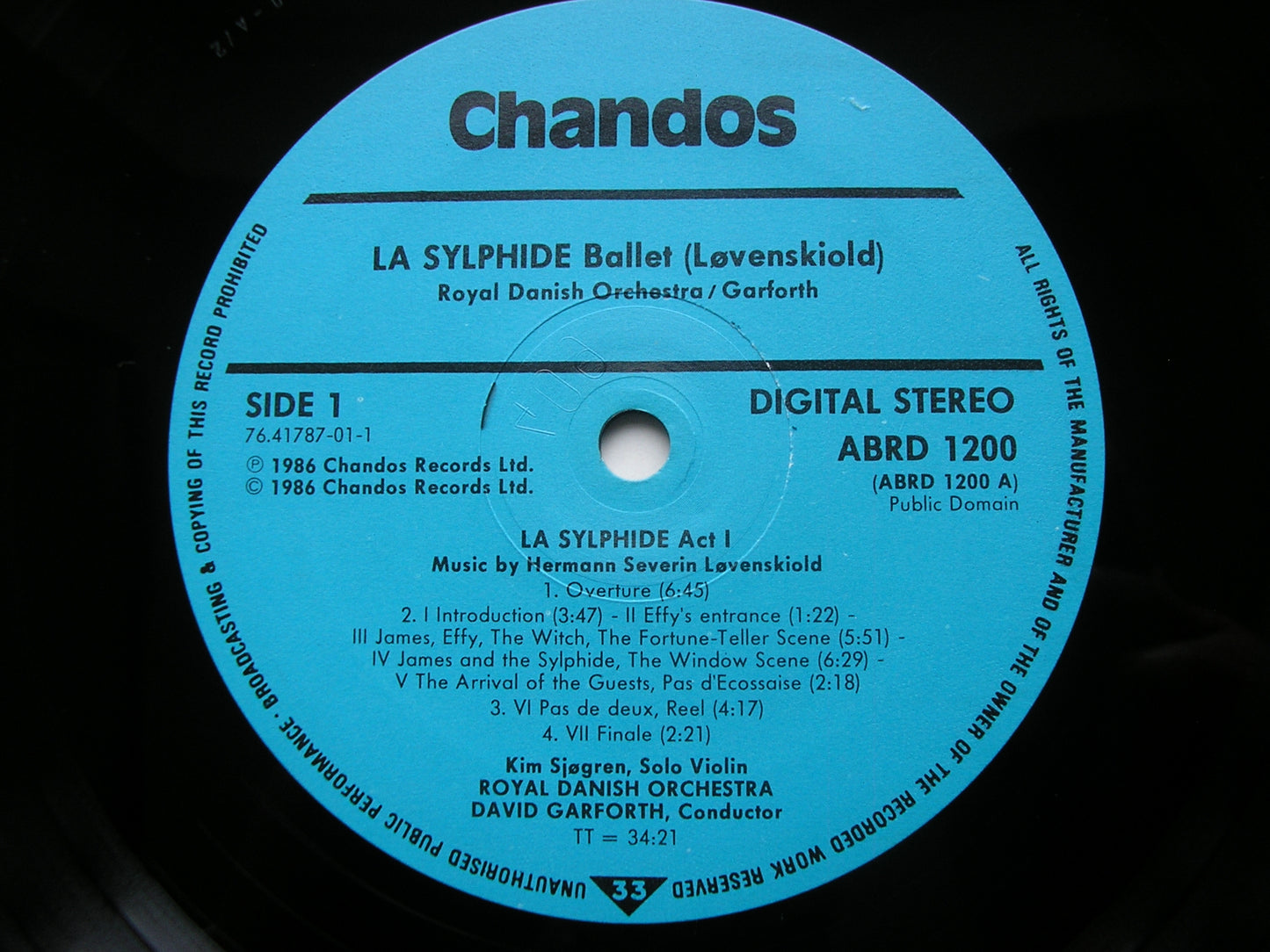 LOVENSKIOLD: LA SYLPHIDE  (complete ballet 1836)       DAVID GARFORTH / ROYAL DANISH ORCHESTRA     ABRD 1200