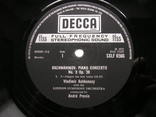 RACHMANINOV: THE FOUR PIANO CONCERTOS / RHAPSODY      ASHKENAZY / LONDON SYMPHONY / PREVIN     SXLF 6565 - 7