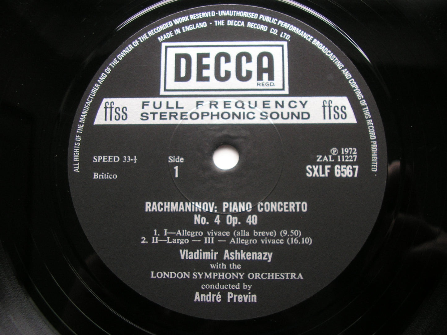 RACHMANINOV: THE FOUR PIANO CONCERTOS / RHAPSODY      ASHKENAZY / LONDON SYMPHONY / PREVIN     SXLF 6565 - 7