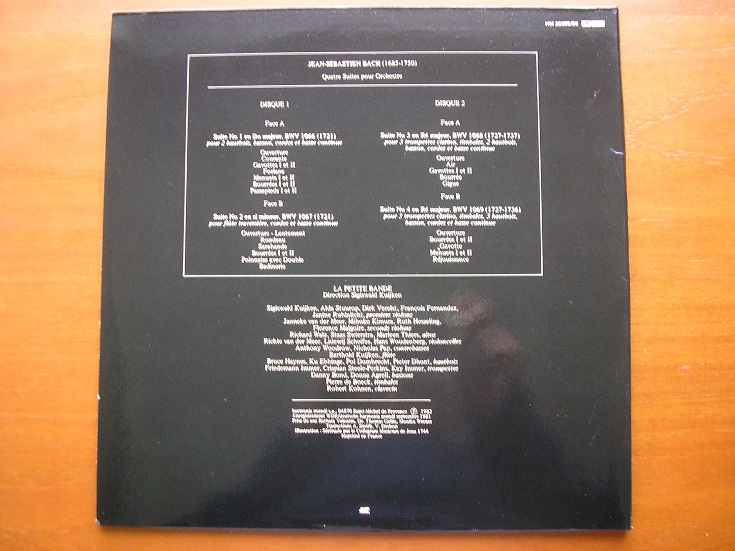 BACH: FOUR ORCHESTRAL SUITES BWV 1066 - 1069      LA PETITE BANDE / KUIJKEN    2 LP      HM 20388/9
