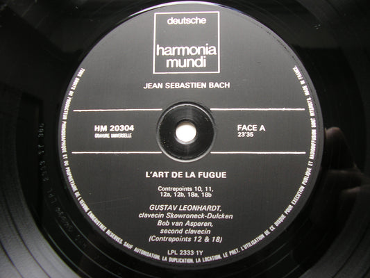 BACH: THE ART OF FUGUE    GUSTAV LEONHARDT     2 LP      HM20303 / 4