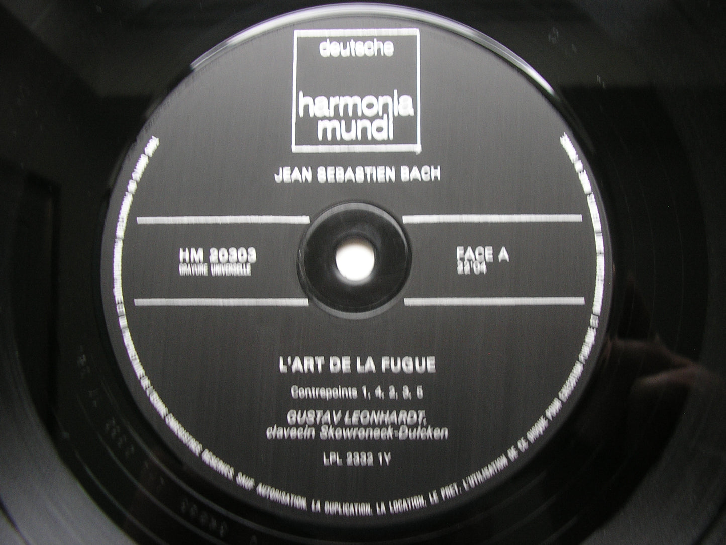 BACH: THE ART OF FUGUE    GUSTAV LEONHARDT     2 LP      HM20303 / 4