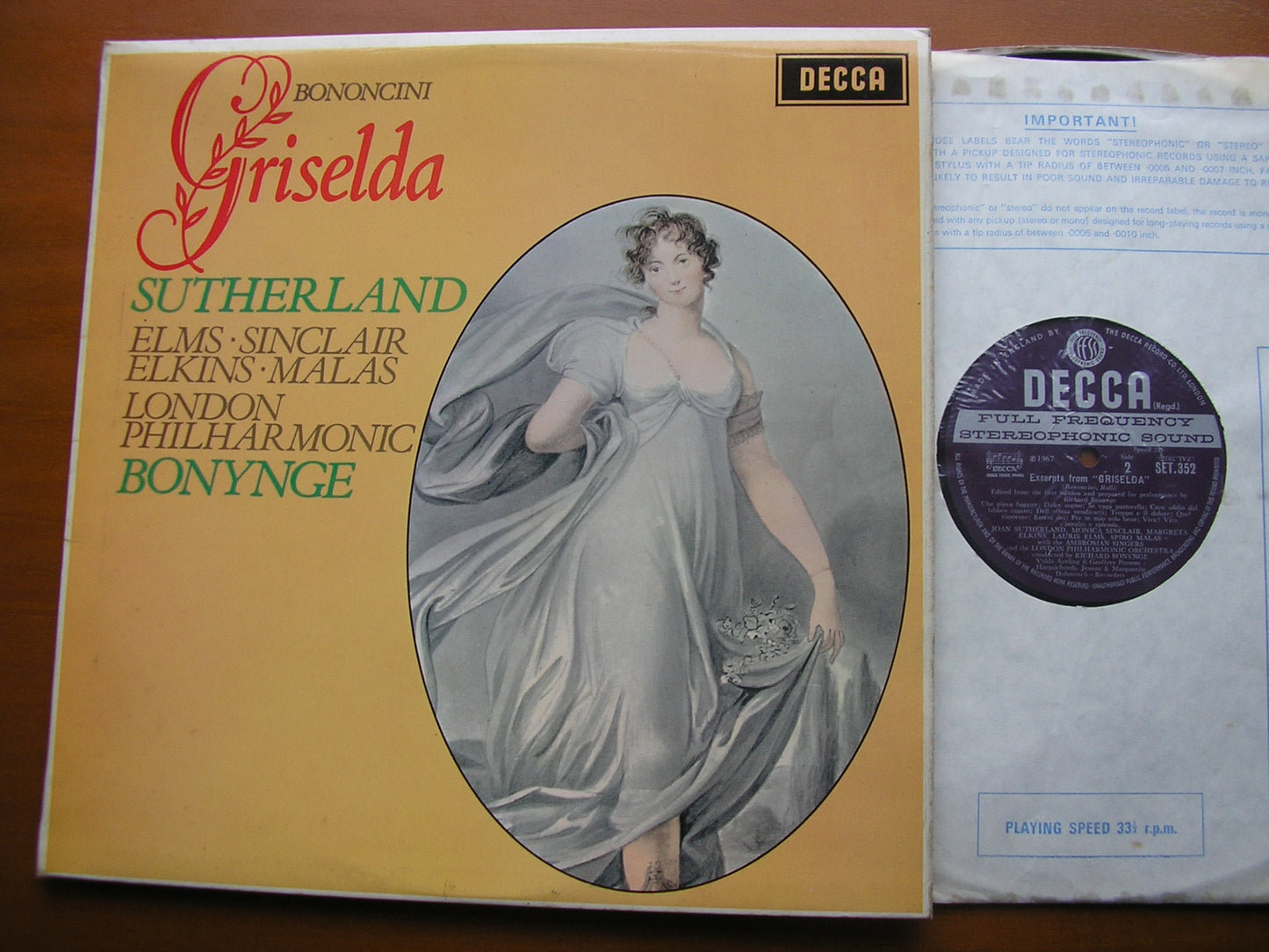 BONONCINI: GRISELDA     SUTHERLAND / ELKINS / SINCLAIR / MALAS / LONDON PHILHARMONIC ORCHESTRA / BONYNGE    SET 352
