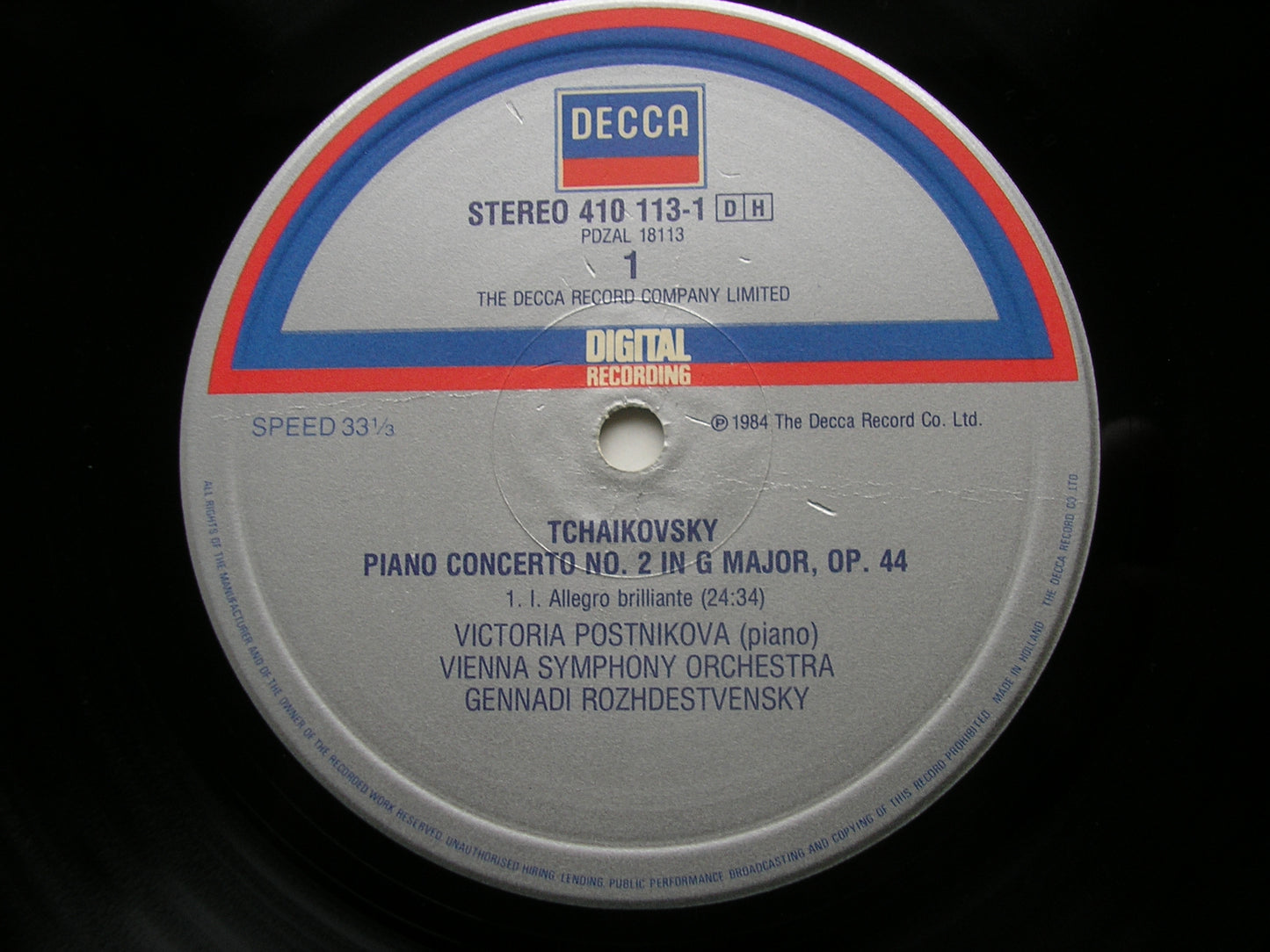 TCHAIKOVSKY: PIANO CONCERTO No. 2    POSTNIKOVA / VIENNA SYMPHONY / ROZHDESTVENSKY    410 113