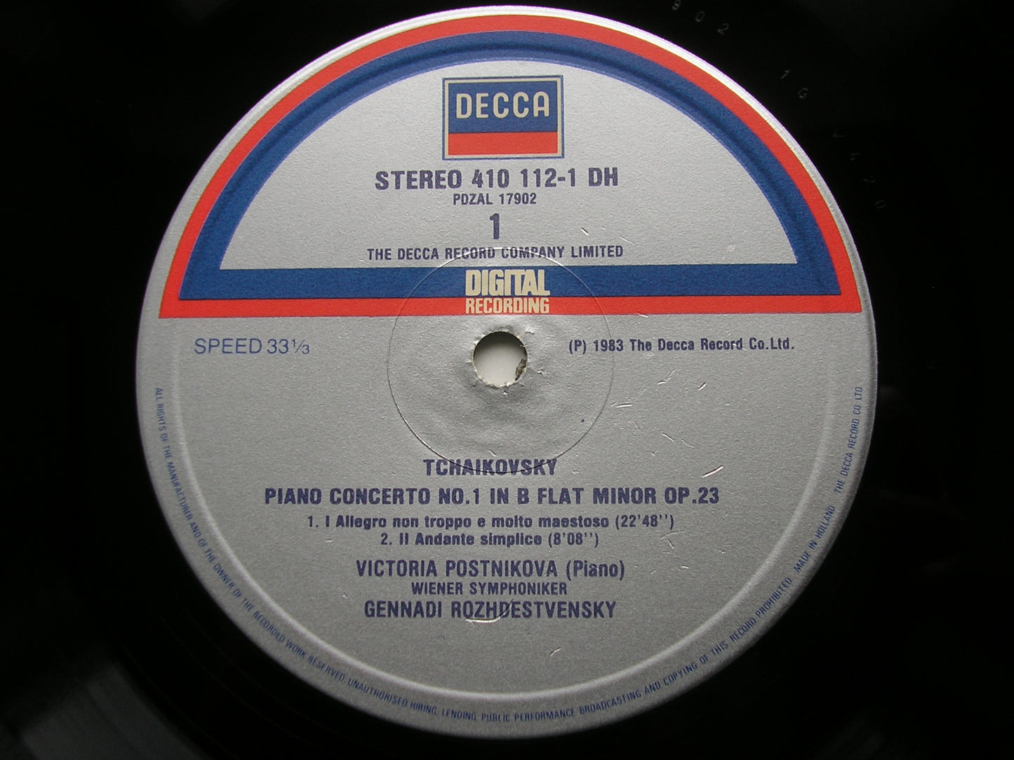 TCHAIKOVSKY: PIANO CONCERTOS Nos. 1 & 3    POSTNIKOVA / VIENNA SYMPHONY / ROZHDESTVENSKY   410 112