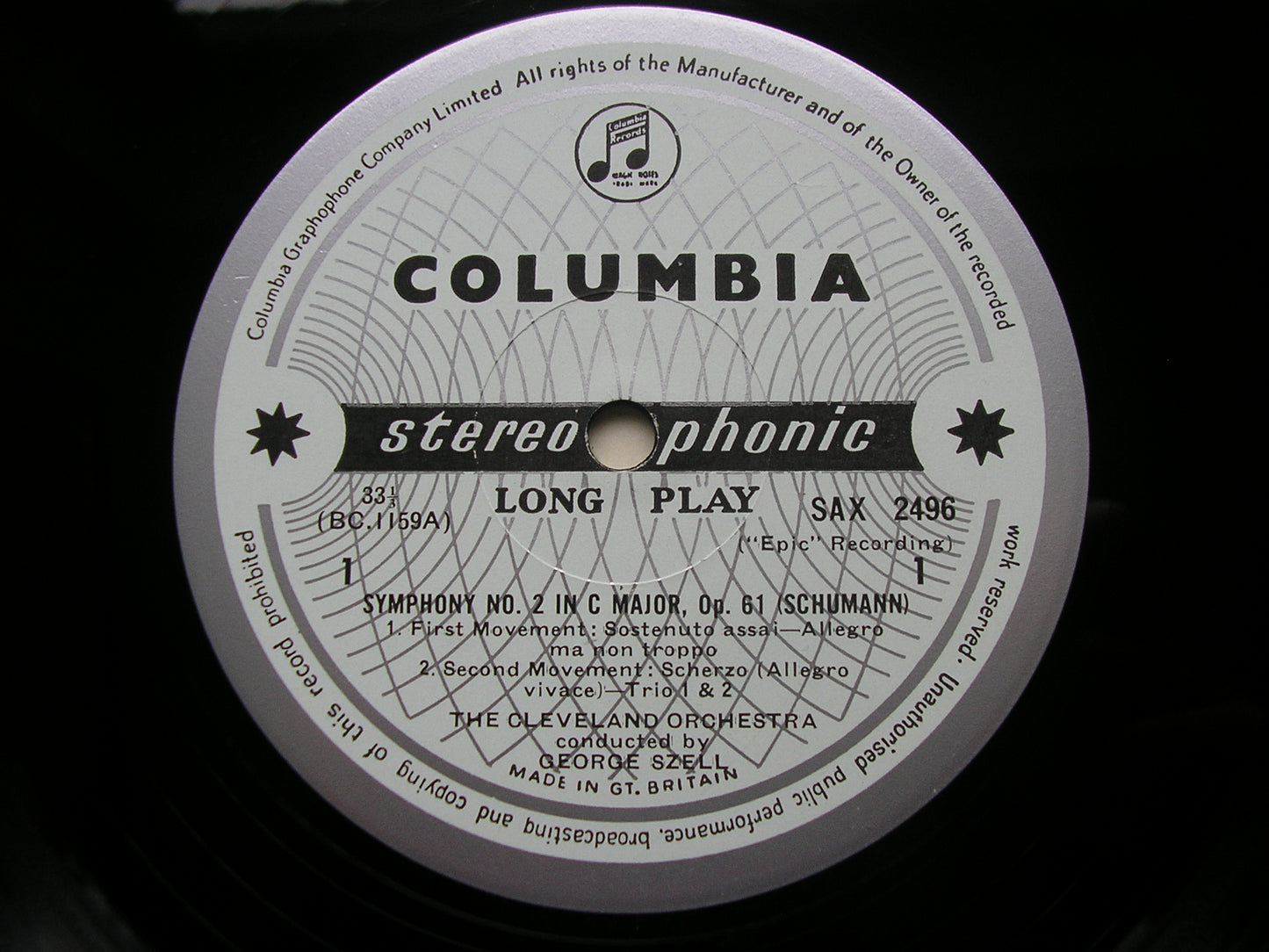 SCHUMANN: SYMPHONY No. 2    SZELL / CLEVELAND ORCHESTRA    SAX 2496