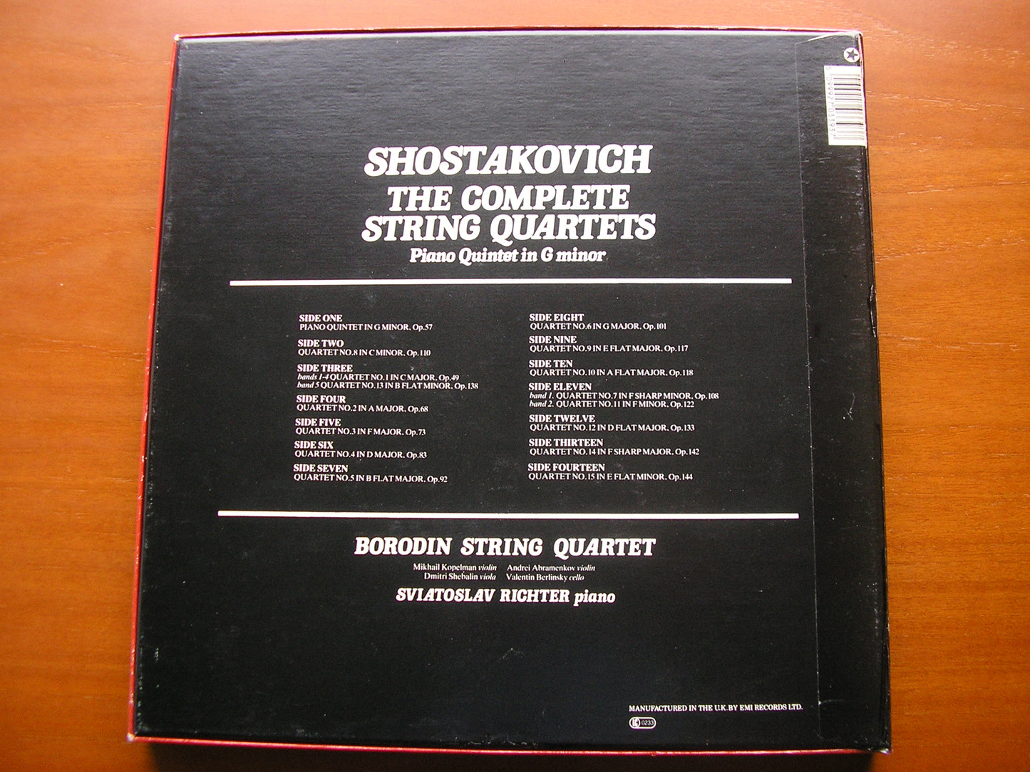 SHOSTAKOVICH: THE STRING QUARTETS / PIANO QUINTET THE BORODIN STRING QUARTET / RICHTER EX 27 03393