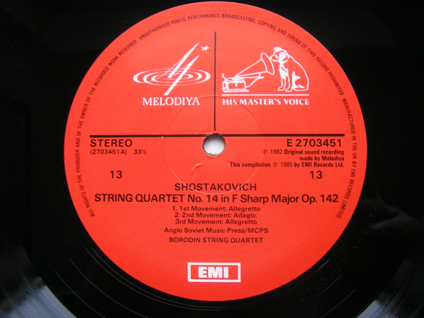 SHOSTAKOVICH: THE STRING QUARTETS / PIANO QUINTET THE BORODIN STRING QUARTET / RICHTER EX 27 03393