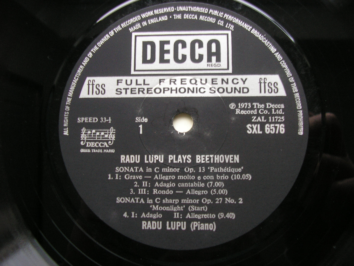 BEETHOVEN: PIANO SONATAS Nos. 8 'Pathetique' / 14 'Moonlight' / 21 'Waldstein' LUPU SXL 6576