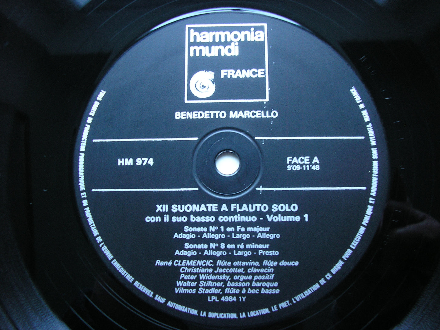 BENEDETTO MARCELLO: FOUR FLUTE SONATAS Op. 2 RENE CLEMENCIC B974