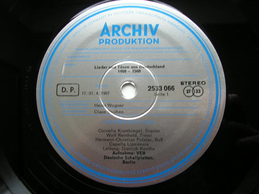 SONGS & DANCES OF GERMANY 1460 - 1560    KRUMBIEGEL / REINHOLD / POLSTER / CAPELLA LIPSIENSIS / KNOTHE    2533 066