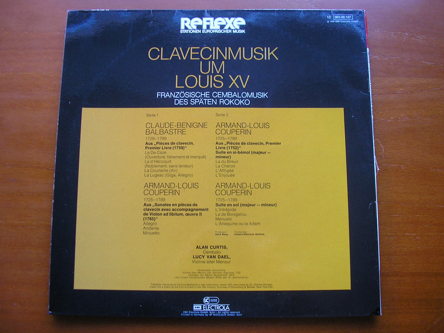 HARPSICHORD MUSIC FROM THE REIGN OF LOUIS XV ALAN CURTIS / LUCY VAN DAEL 063 30 127