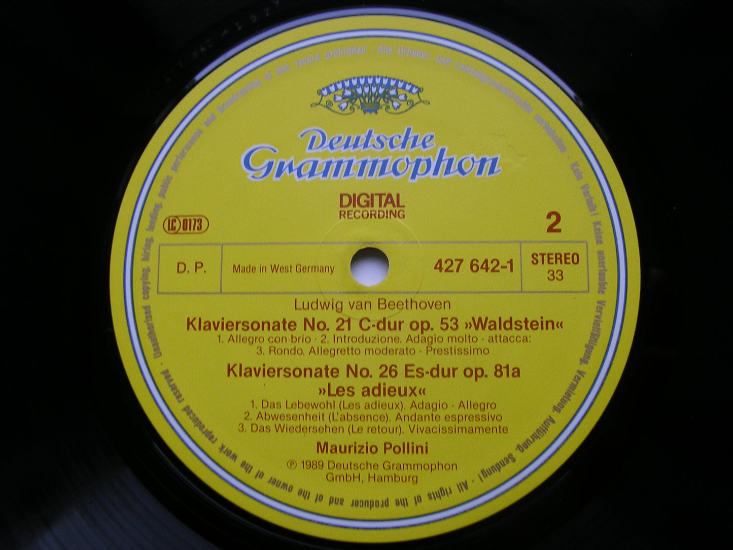 BEETHOVEN: PIANO SONATAS Nos. 17 'Tempest' / 21 'Waldstein' / 25 / 26 'Les Adieux'      POLLINI     427 642