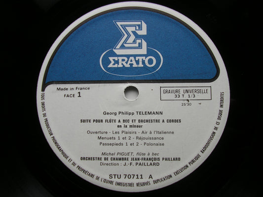 TELEMANN: SUITE in A / CONCERTO FOR FLUTE / CONCERTO FOR OBOE PIGUET / SAVALL / PAILLARD CHAMBER OCHESTRA STU 70711