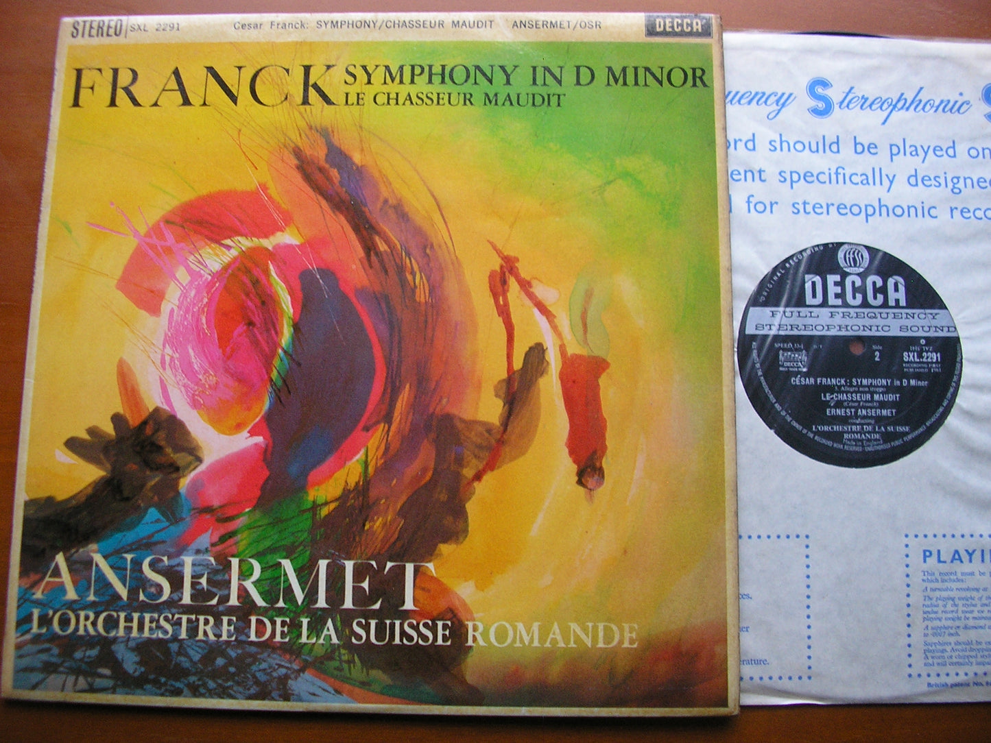 FRANCK: SYMPHONY in D / LE CHASSEUR MAUDIT ANSERMET / SUISSE ROMANDE SXL 2291