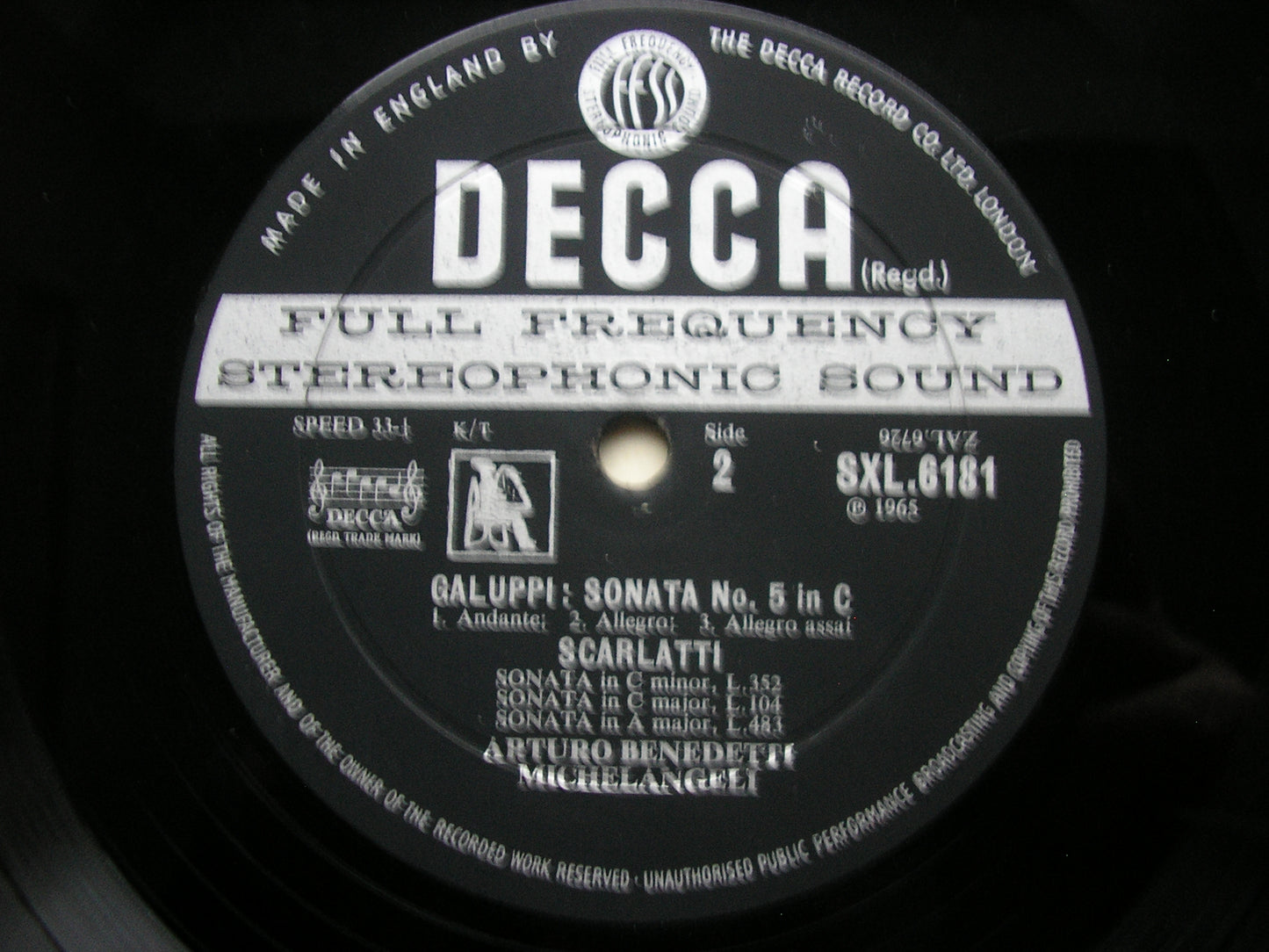 BEETHOVEN: PIANO SONATA No. 32 / SCARLATTI & GALUPPI: PIANO SONATAS MICHELANGELI SXL 6181