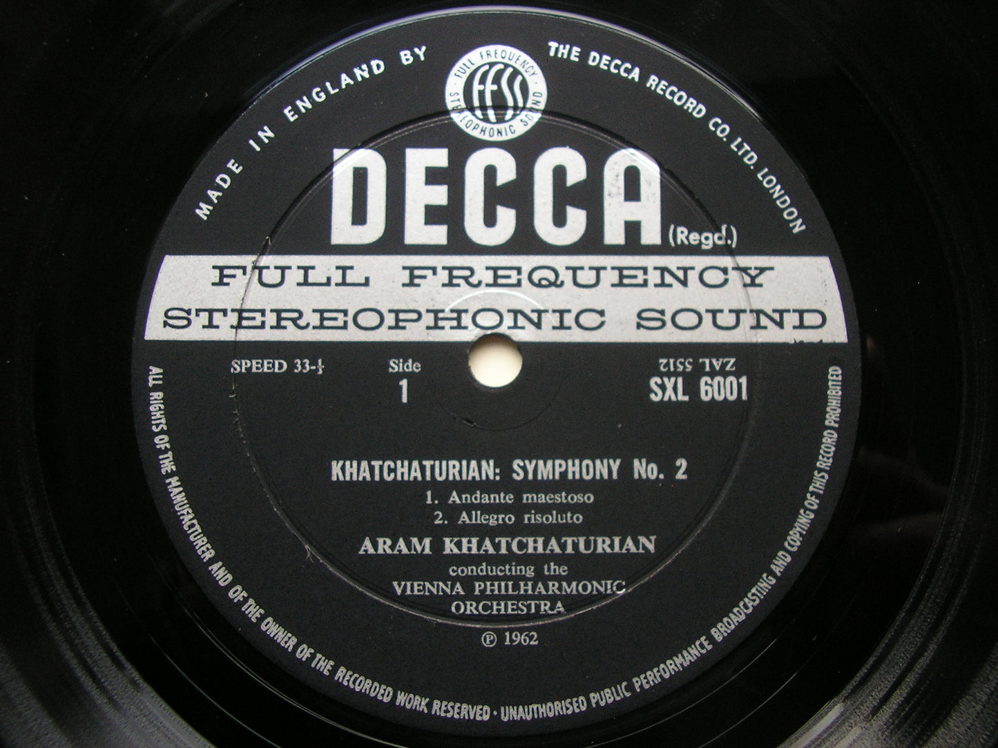 KHACHATURIAN: SYMPHONY No. 2  'The Bell'       KHACHATURIAN / VIENNA PHILHARMONIC      SXL 6001