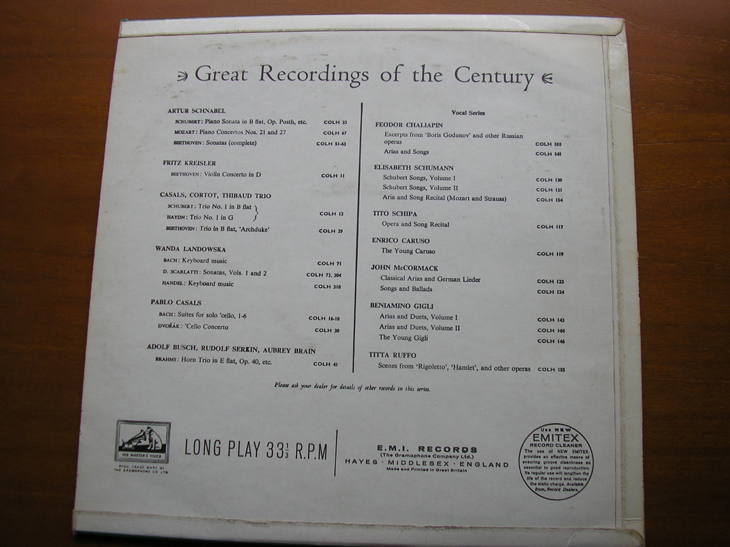 BEETHOVEN: PIANO SONATAS Nos. 31 & 32 ARTUR SCHNABEL COLH 63