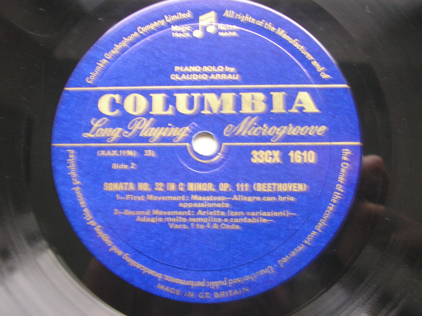 BEETHOVEN: PIANO SONATAS Nos. 31 & 32 CLAUDIO ARRAU 33CX 1610