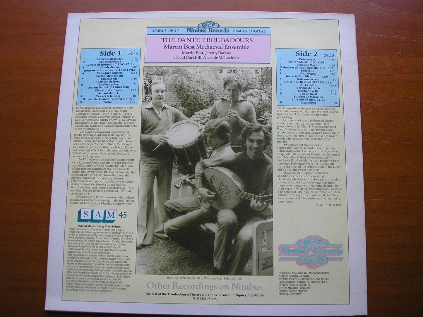 THE DANTE TROUBADORS MARTIN BEST MEDIAEVAL ENSEMBLE NIMBUS 45017