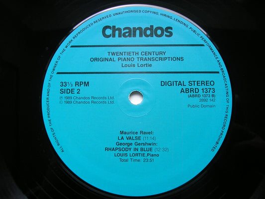 20th CENTURY ORIGINAL PIANO TRANSCRIPTIONS; STRAVINSKY / GERSHWIN / RAVEL / PROKOFIEV      LOUIS LORTIE     ABRD 1373