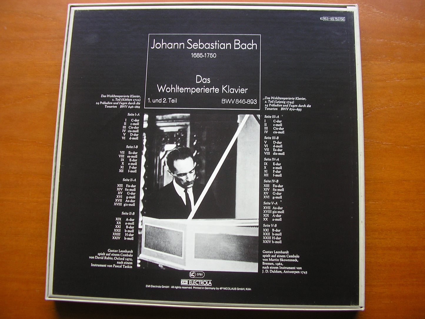 BACH: THE WELL TEMPERED CLAVIER Parts 1 & 2 GUSTAV LEONHARDT 5 LP 153 99 752/756