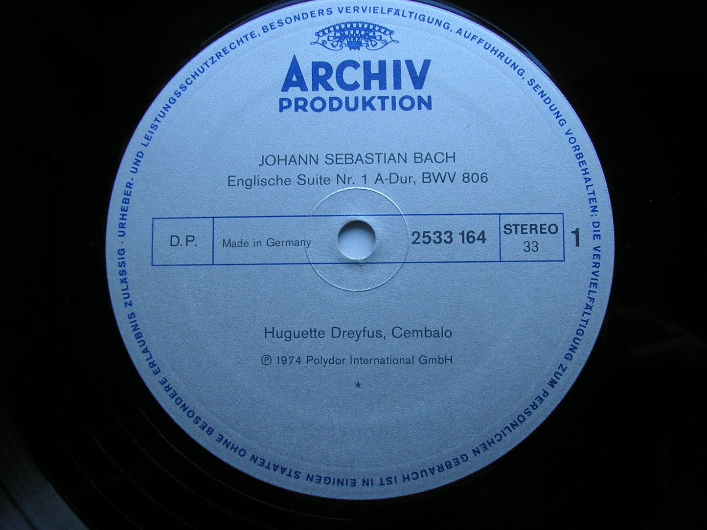 BACH: ENGLISH SUITES BWV 808 - 811 DREYFUS 2533 164 / 165 / 166
