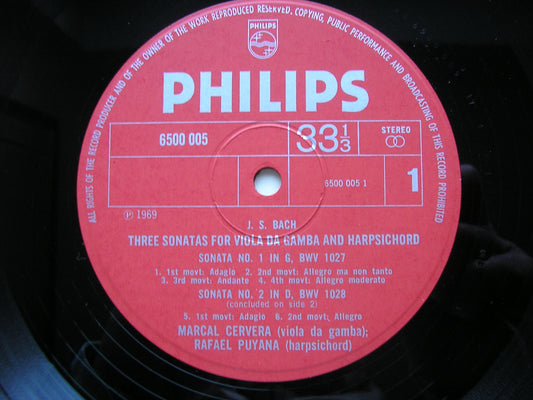 BACH: THREE SONATAS FOR VIOLA DA GAMBA & HARPSICHORD     CERVERA / PUYANA     6500 005