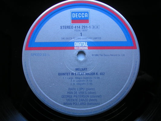MOZART & BEETHOVEN: QUINTETS FOR PIANO & WIND     LUPU / de VRIES / PIETERSEN / ZARZO / POLLARD     414 291