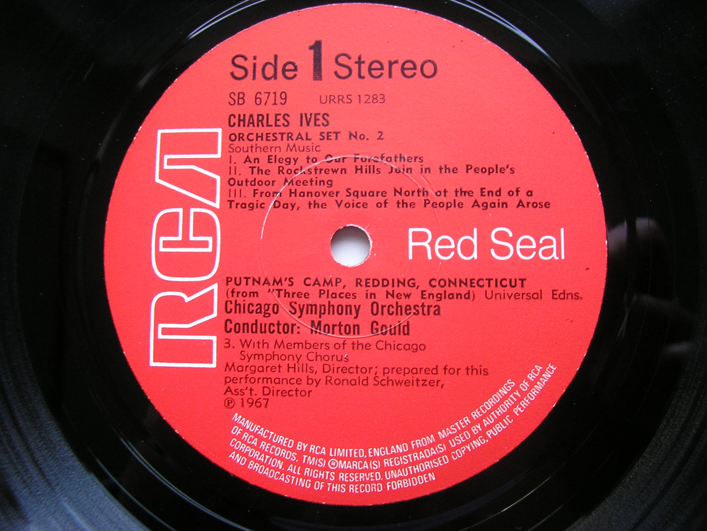 IVES: ORCHESTRAL SET No. 2 / PUTNAM;S CAMP / ROBERT BROWNING OVERTURE GOULD / CHICAGO SYMPHONY SB 6719