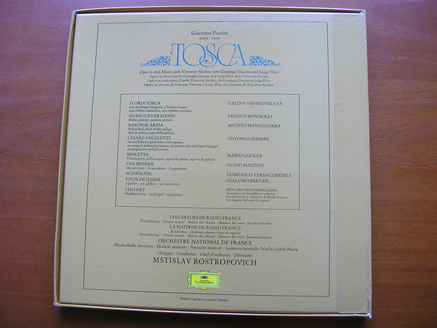 PUCCINI: TOSCA    VISHNEVSKAYA / BONISOLLI / MANUGUERRA    FRENCH NATIONAL ORCHESTRA / ROSTROPOVICH      2707 087