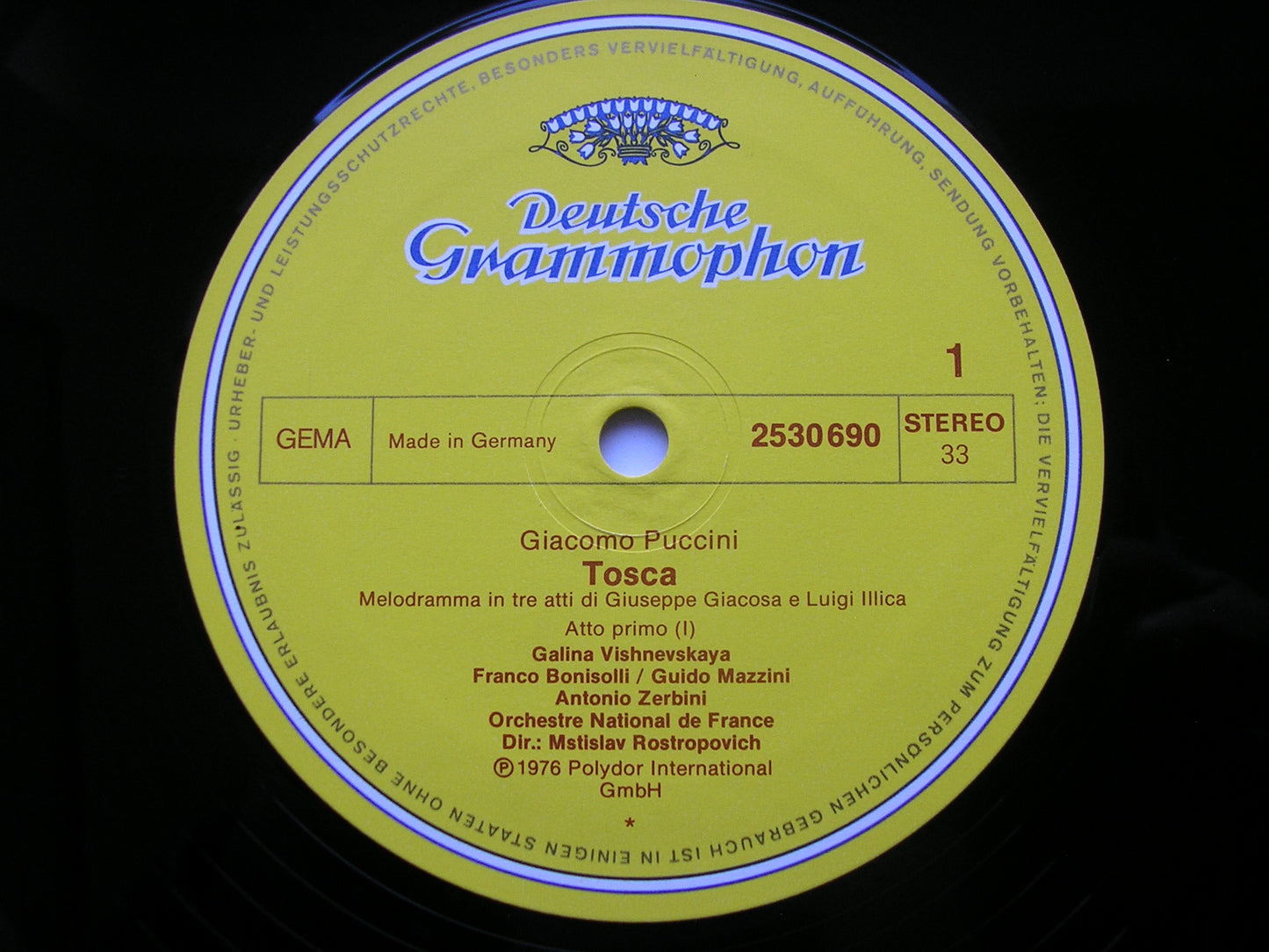 PUCCINI: TOSCA    VISHNEVSKAYA / BONISOLLI / MANUGUERRA    FRENCH NATIONAL ORCHESTRA / ROSTROPOVICH      2707 087