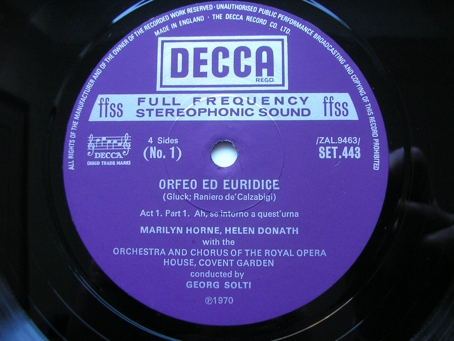 GLUCK: ORFEO ED EURIDICE    HORNE / LORENGAR / DONATH / OROHCG / SOLTI     SET 443 - 444