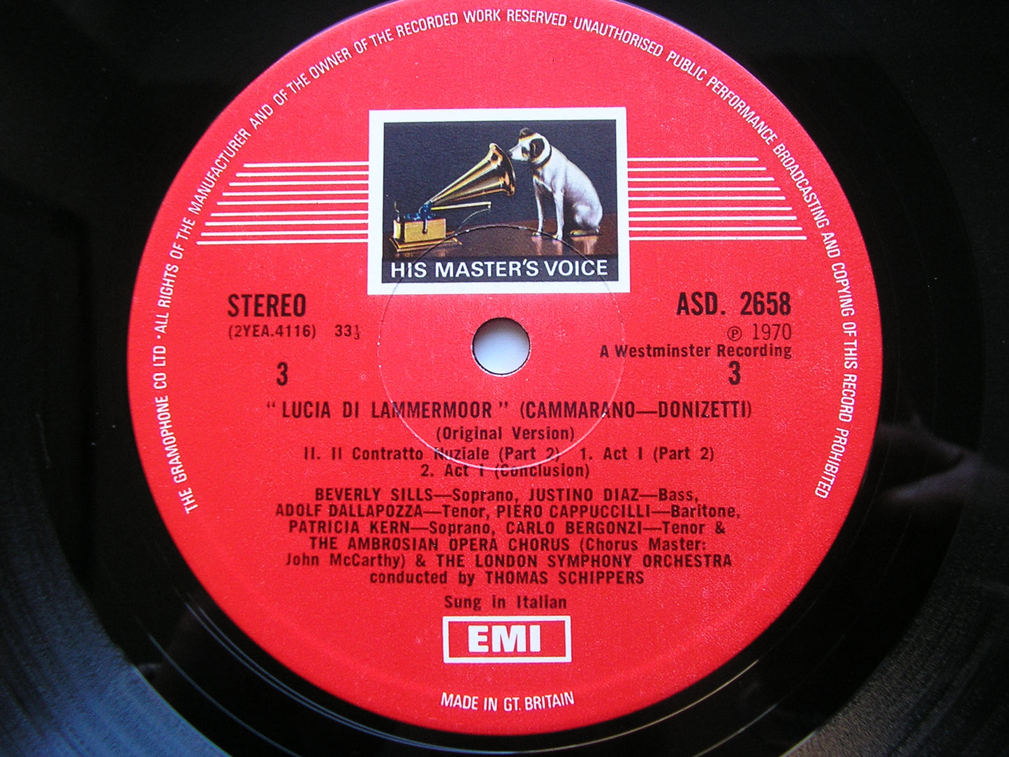 DONIZETTI: LUCIA DI LAMMERMOOR     SILLS / BERGONZI / CAPPUCCILLI / LONDON SYMPHONY / SCHIPPERS    SLS 797