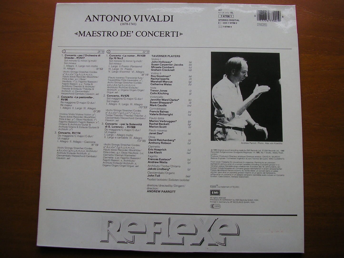 VIVALDI: MAESTRO DE' CONCERTI TAVERNER PLAYERS / ANDREW PARROTT 7 47700