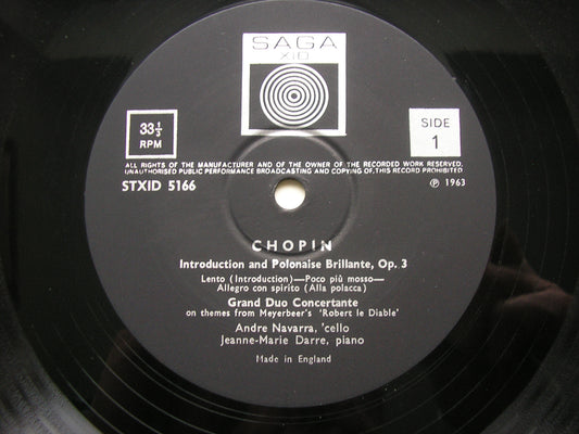 CHOPIN: CELLO SONATA / GRAND DUO CONCERTANTE / INTRO & POLONAISE BRILLANTE      NAVARRA / DARRE     SAGA 5166