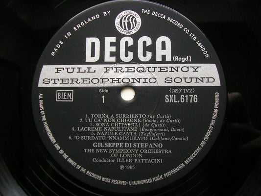 DI STEFANO SINGS NEAPOLITAN SONGS       DI STEFANO / NEW SYMPHONY ORCHESTRA / PATTACINI     SXL 6176