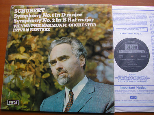 SCHUBERT: SYMPHONIES Nos. 1 & 2    ISTVAN KERTESZ / VIENNA PHILHARMONIC ORCHESTRA    SXL 6552