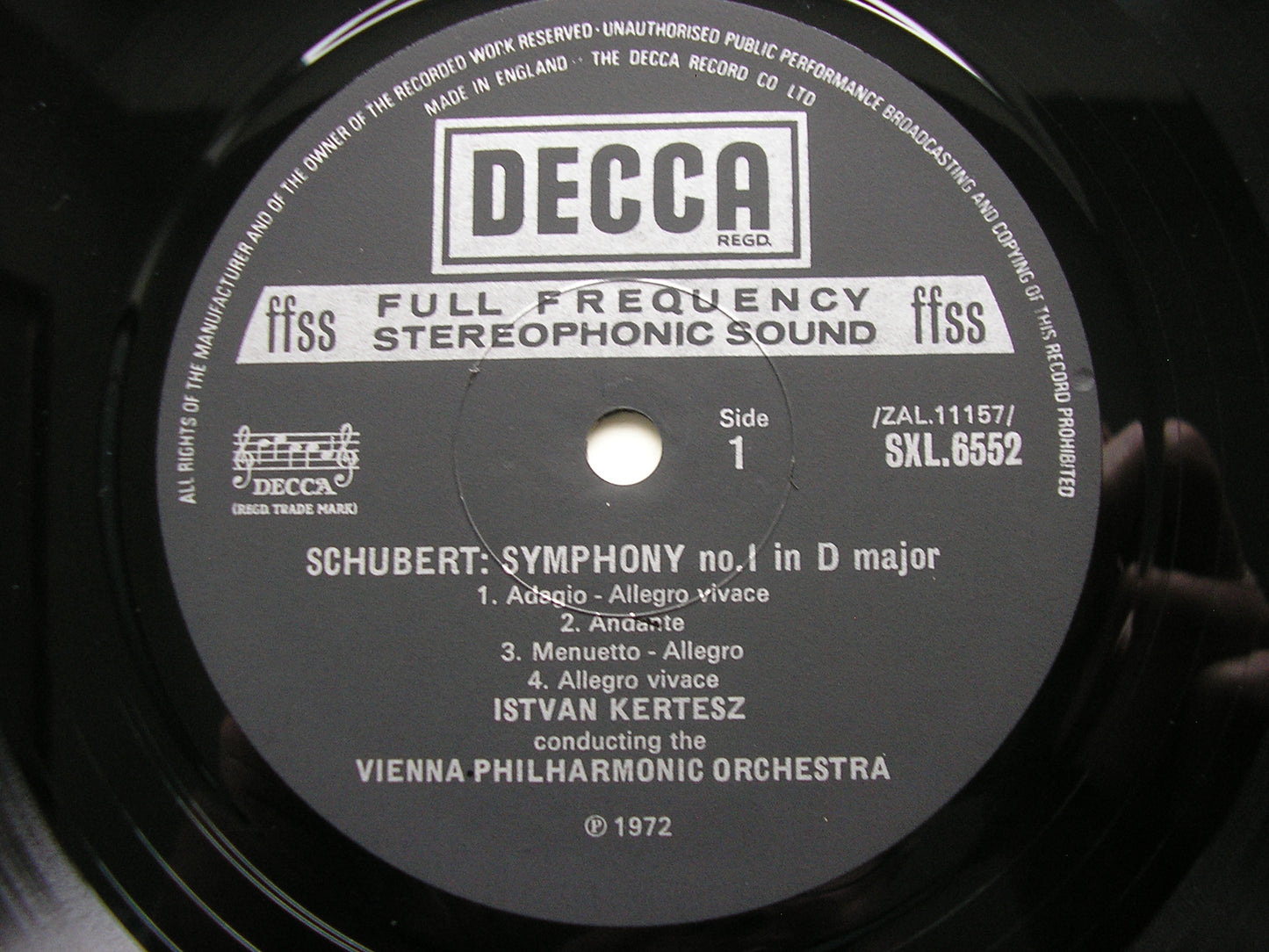 SCHUBERT: SYMPHONIES Nos. 1 & 2 ISTVAN KERTESZ / VIENNA PHILHARMONIC ORCHESTRA SXL 6552
