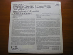 SCHUBERT: SYMPHONIES Nos. 3 & 8 'Unfinished'     VAUGHAN / ORCHESTRA OF NAPLES     VICS 6700B